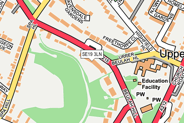 SE19 3LN map - OS OpenMap – Local (Ordnance Survey)