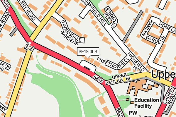 SE19 3LS map - OS OpenMap – Local (Ordnance Survey)