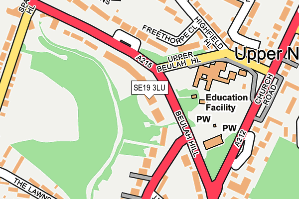 SE19 3LU map - OS OpenMap – Local (Ordnance Survey)