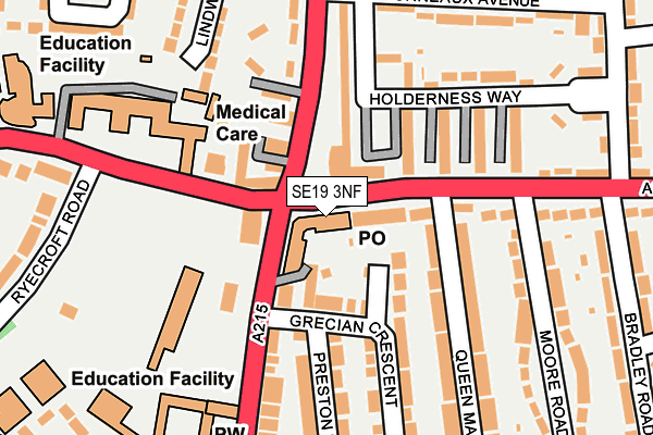 SE19 3NF map - OS OpenMap – Local (Ordnance Survey)