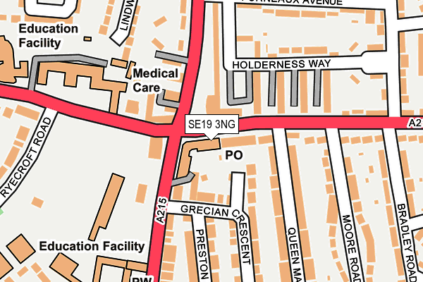 SE19 3NG map - OS OpenMap – Local (Ordnance Survey)