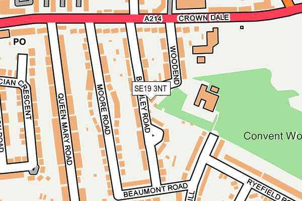 SE19 3NT map - OS OpenMap – Local (Ordnance Survey)