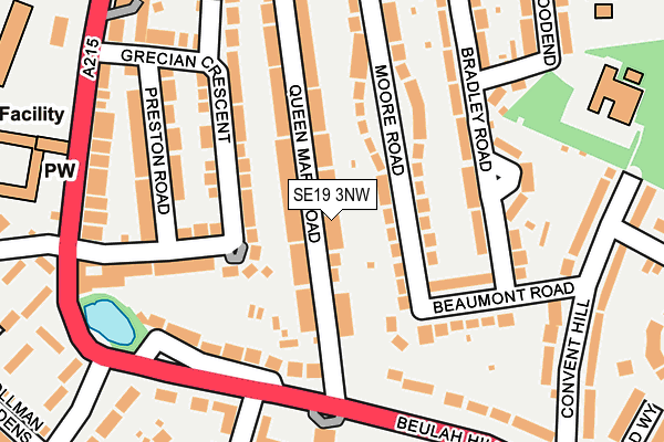 SE19 3NW map - OS OpenMap – Local (Ordnance Survey)