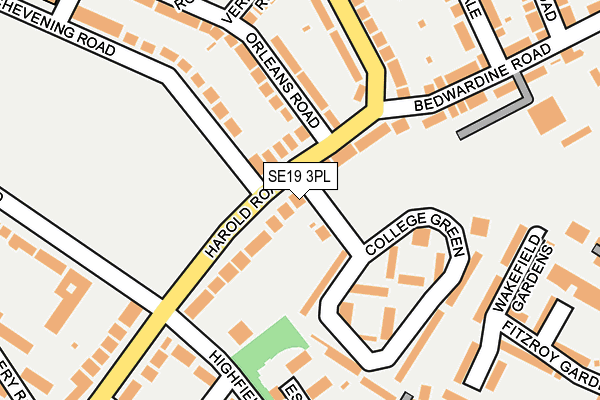 SE19 3PL map - OS OpenMap – Local (Ordnance Survey)