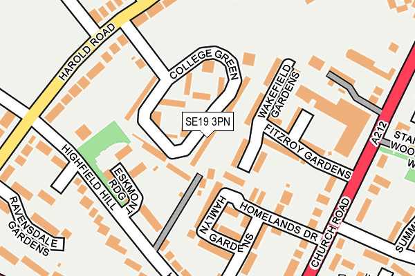 SE19 3PN map - OS OpenMap – Local (Ordnance Survey)