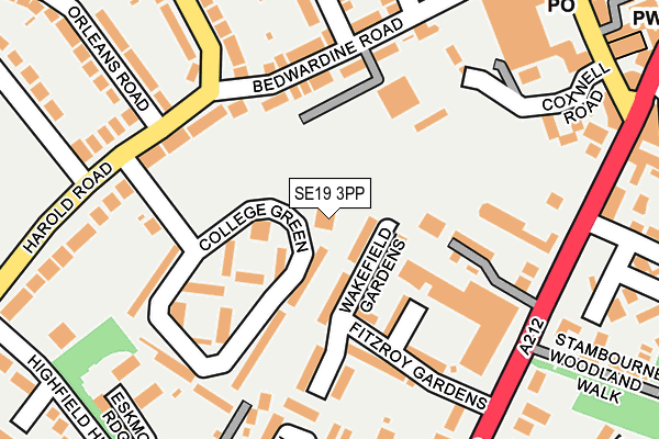 SE19 3PP map - OS OpenMap – Local (Ordnance Survey)