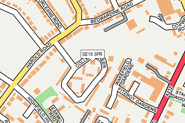SE19 3PR map - OS OpenMap – Local (Ordnance Survey)