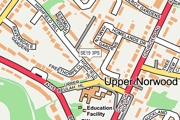 SE19 3PS map - OS OpenMap – Local (Ordnance Survey)