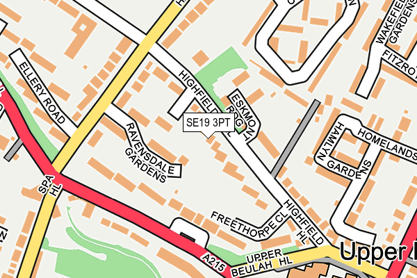 SE19 3PT map - OS OpenMap – Local (Ordnance Survey)