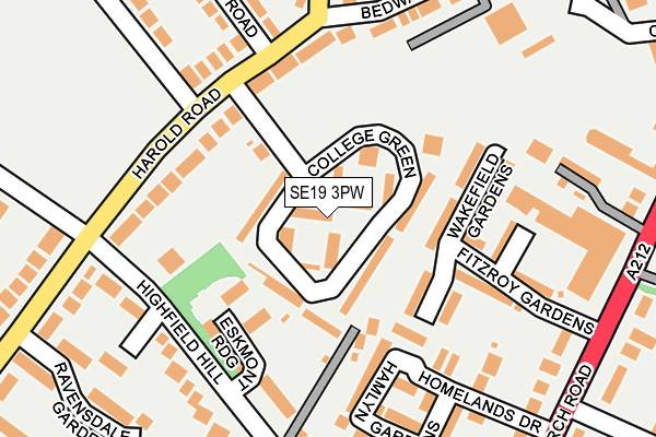 SE19 3PW map - OS OpenMap – Local (Ordnance Survey)