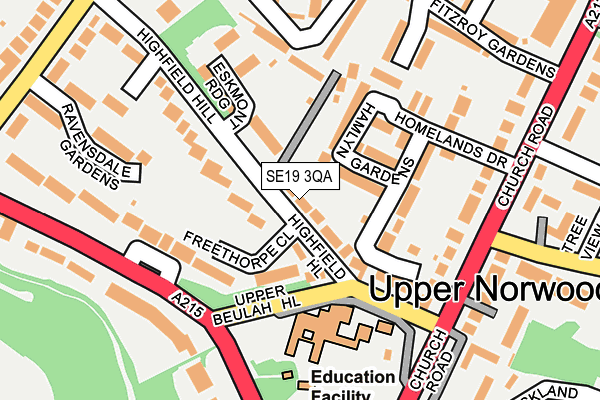 SE19 3QA map - OS OpenMap – Local (Ordnance Survey)