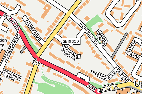SE19 3QD map - OS OpenMap – Local (Ordnance Survey)