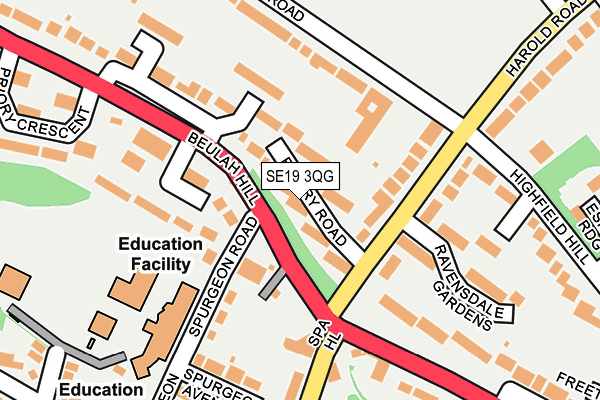 SE19 3QG map - OS OpenMap – Local (Ordnance Survey)