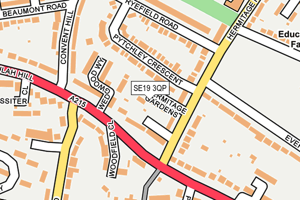 SE19 3QP map - OS OpenMap – Local (Ordnance Survey)