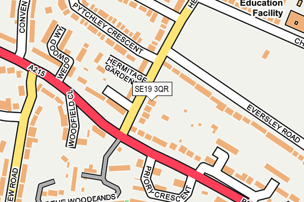 SE19 3QR map - OS OpenMap – Local (Ordnance Survey)
