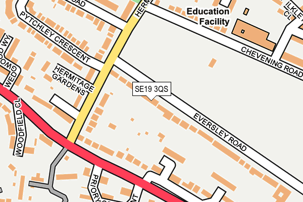 SE19 3QS map - OS OpenMap – Local (Ordnance Survey)