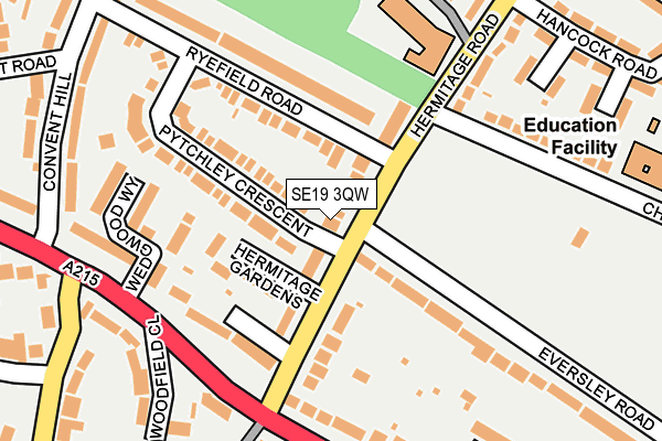 SE19 3QW map - OS OpenMap – Local (Ordnance Survey)