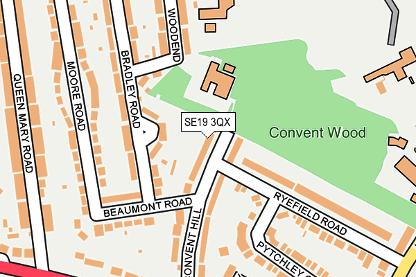 SE19 3QX map - OS OpenMap – Local (Ordnance Survey)