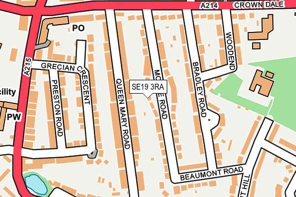 SE19 3RA map - OS OpenMap – Local (Ordnance Survey)