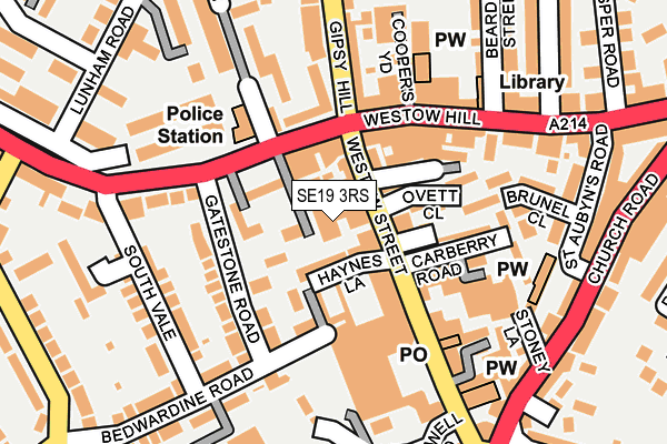 SE19 3RS map - OS OpenMap – Local (Ordnance Survey)