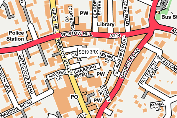 SE19 3RX map - OS OpenMap – Local (Ordnance Survey)