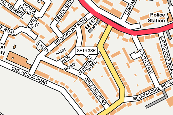 SE19 3SR map - OS OpenMap – Local (Ordnance Survey)