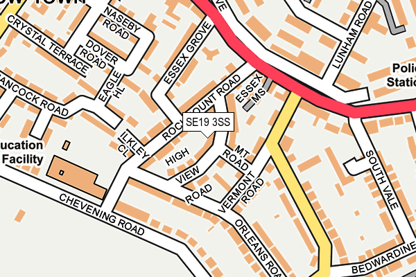 SE19 3SS map - OS OpenMap – Local (Ordnance Survey)