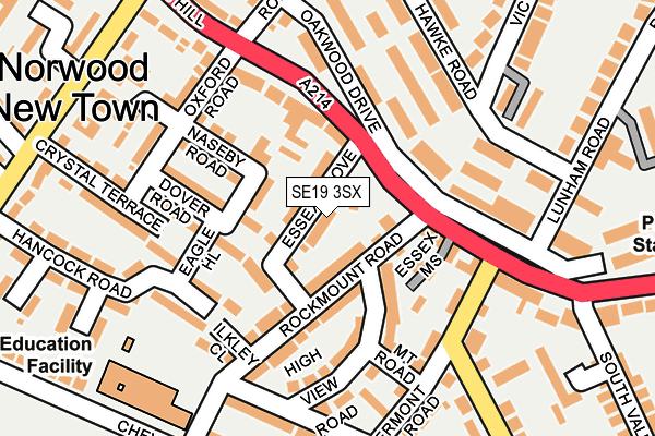 SE19 3SX map - OS OpenMap – Local (Ordnance Survey)