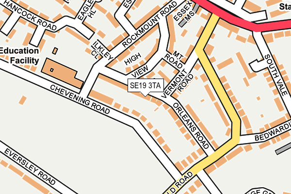 SE19 3TA map - OS OpenMap – Local (Ordnance Survey)