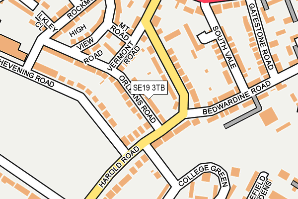 SE19 3TB map - OS OpenMap – Local (Ordnance Survey)
