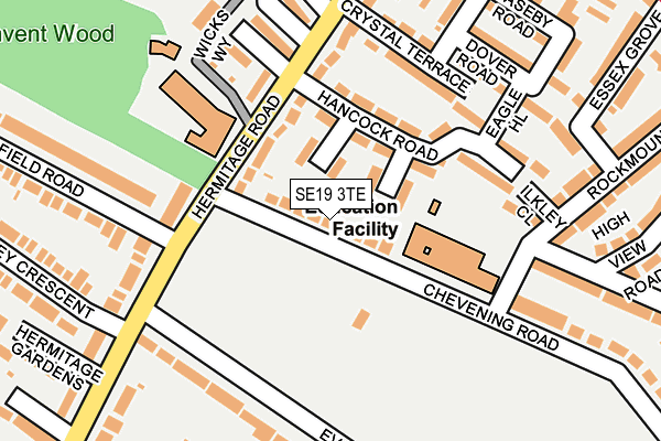 SE19 3TE map - OS OpenMap – Local (Ordnance Survey)