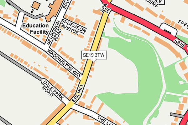 SE19 3TW map - OS OpenMap – Local (Ordnance Survey)