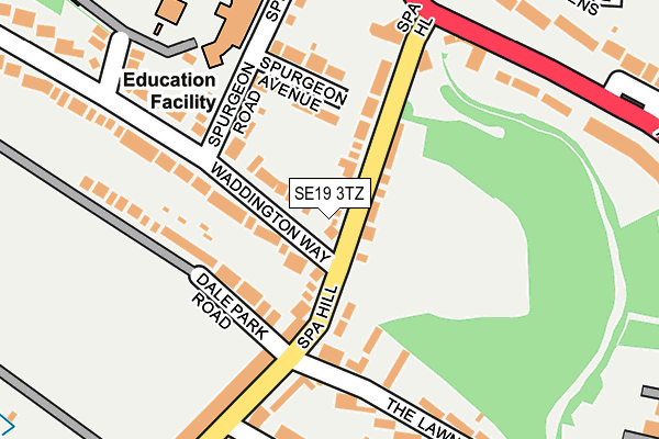 SE19 3TZ map - OS OpenMap – Local (Ordnance Survey)