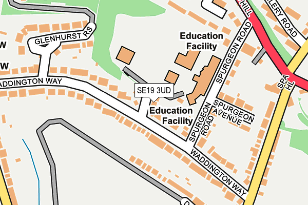 SE19 3UD map - OS OpenMap – Local (Ordnance Survey)