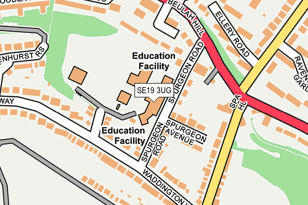 SE19 3UG map - OS OpenMap – Local (Ordnance Survey)