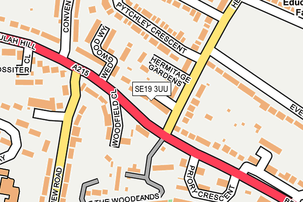 SE19 3UU map - OS OpenMap – Local (Ordnance Survey)