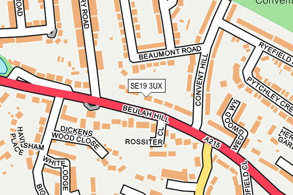 SE19 3UX map - OS OpenMap – Local (Ordnance Survey)