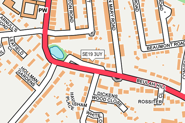SE19 3UY map - OS OpenMap – Local (Ordnance Survey)