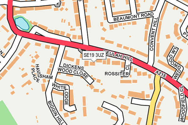 SE19 3UZ map - OS OpenMap – Local (Ordnance Survey)