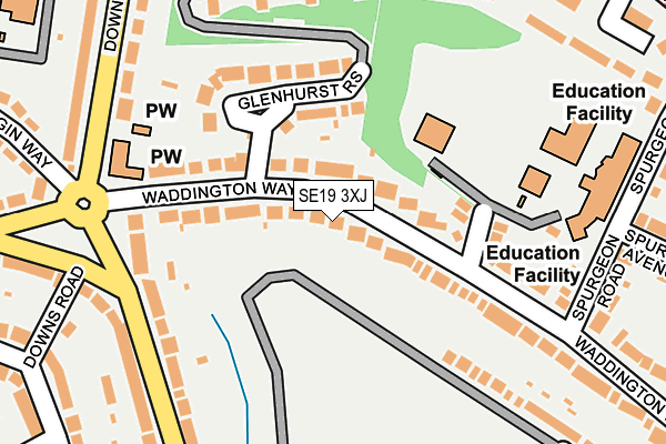 SE19 3XJ map - OS OpenMap – Local (Ordnance Survey)
