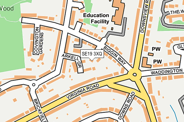 SE19 3XQ map - OS OpenMap – Local (Ordnance Survey)