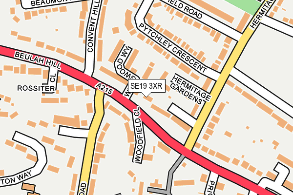 SE19 3XR map - OS OpenMap – Local (Ordnance Survey)