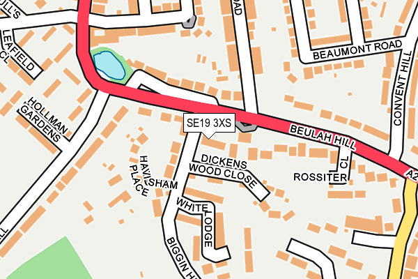 SE19 3XS map - OS OpenMap – Local (Ordnance Survey)