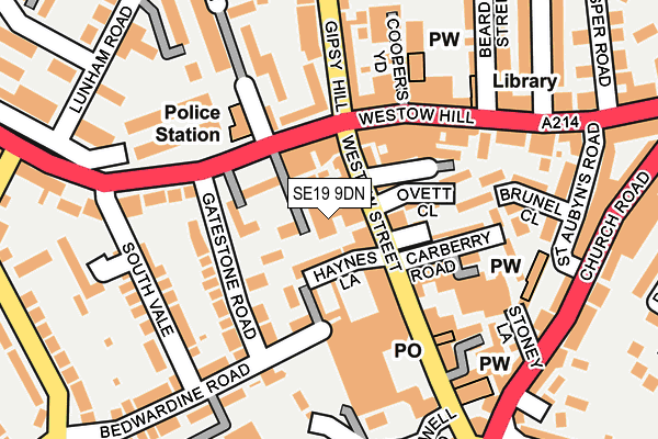 SE19 9DN map - OS OpenMap – Local (Ordnance Survey)