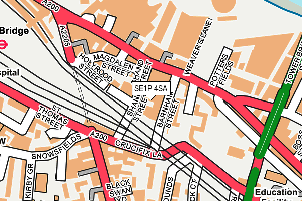 SE1P 4SA map - OS OpenMap – Local (Ordnance Survey)