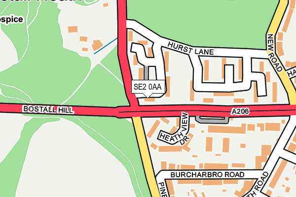 SE2 0AA map - OS OpenMap – Local (Ordnance Survey)