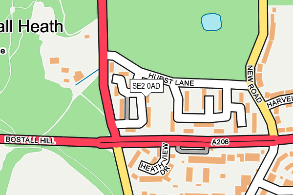 SE2 0AD map - OS OpenMap – Local (Ordnance Survey)