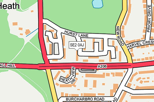SE2 0AJ map - OS OpenMap – Local (Ordnance Survey)