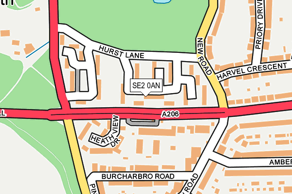 SE2 0AN map - OS OpenMap – Local (Ordnance Survey)