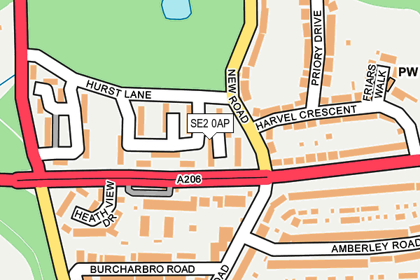 SE2 0AP map - OS OpenMap – Local (Ordnance Survey)